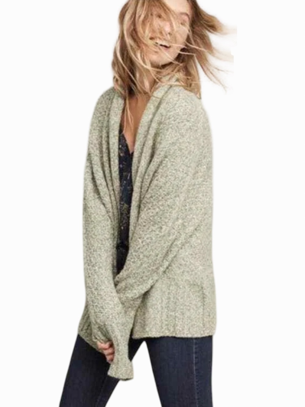 Angel of the North Anthropologie Chauvet Green Chunky Cardigan Sweater Small